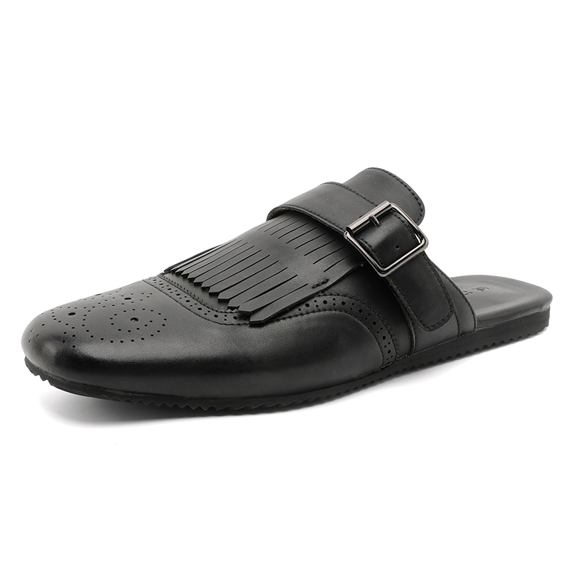 Flip Flop Leather Men - Tassel Half Shoes for Men Mules