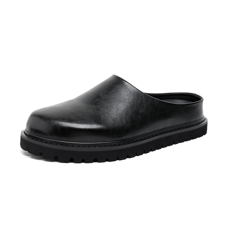 Flip Flop Leather Men - Platform Flats Leather Mules Men Half