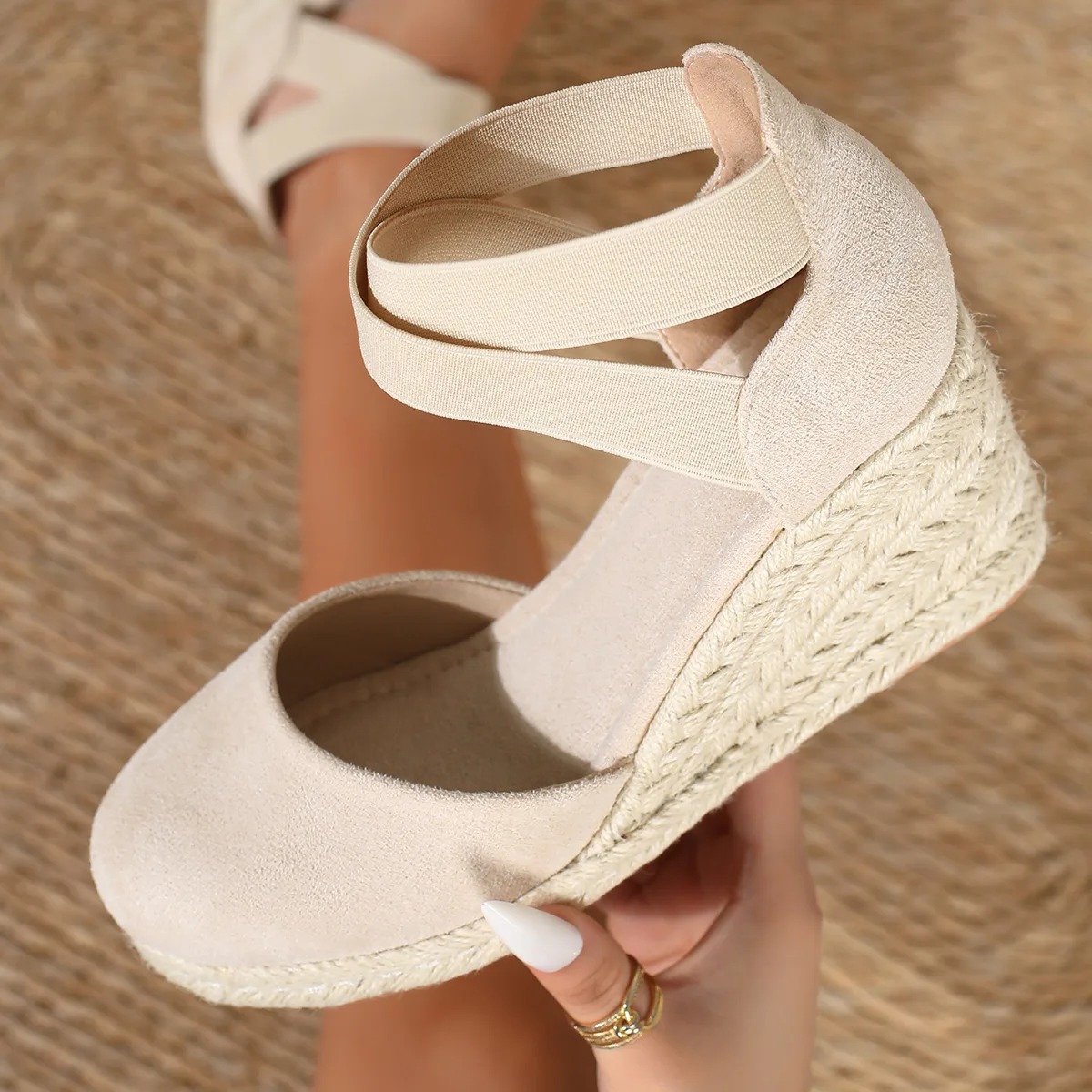 Espadrille Slip On - Cover Toe Women's Espadrille Wedge Sandals