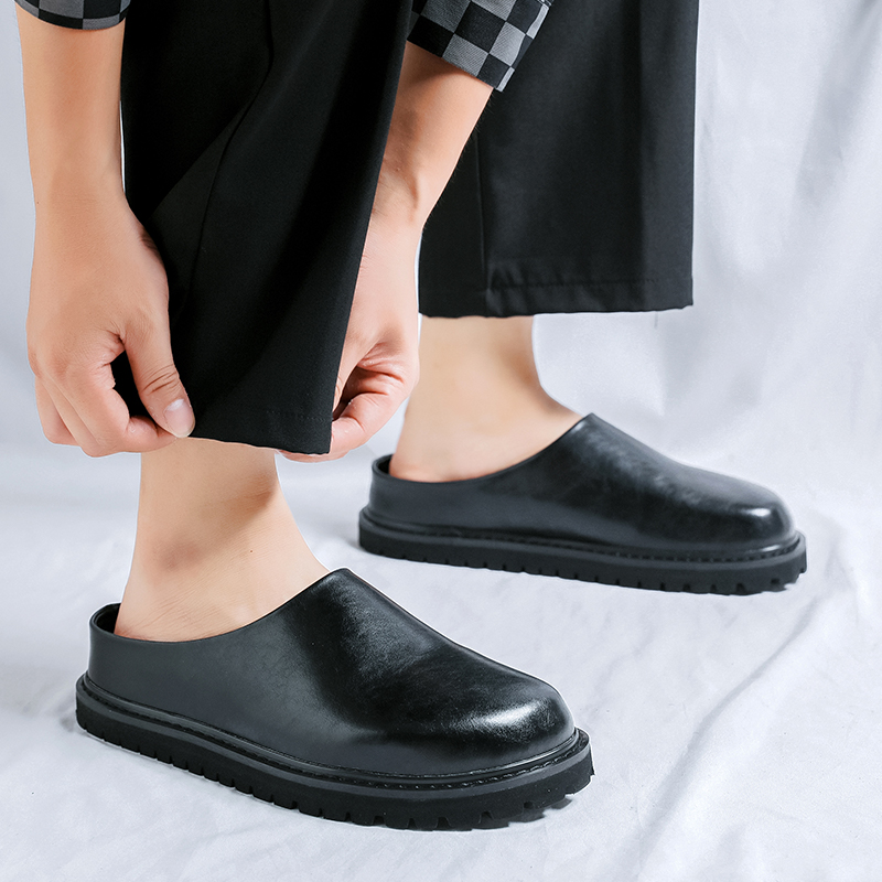 Platform Flats Leather Mules M - Flip Flop Leather Men review and price
