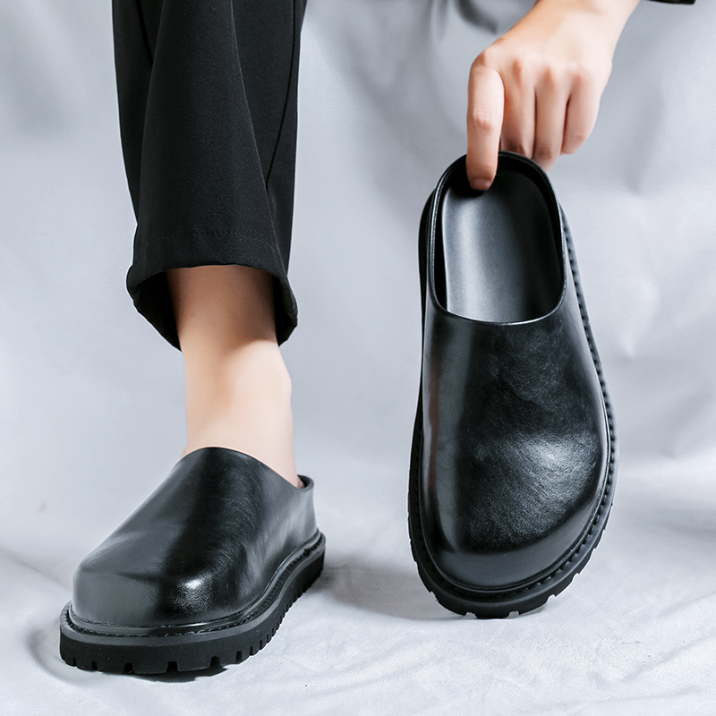 Platform Flats Leather Mules M - Flip Flop Leather Men review and price