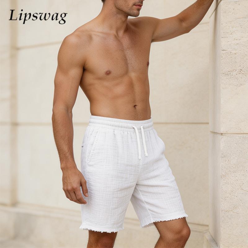 Fashionable Ripped Linen Short - Short Linen Drawstring review and price