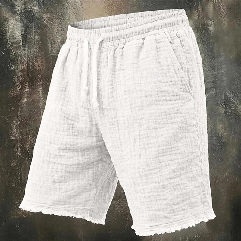 Fashionable Ripped Linen Short - Short Linen Drawstring review and price