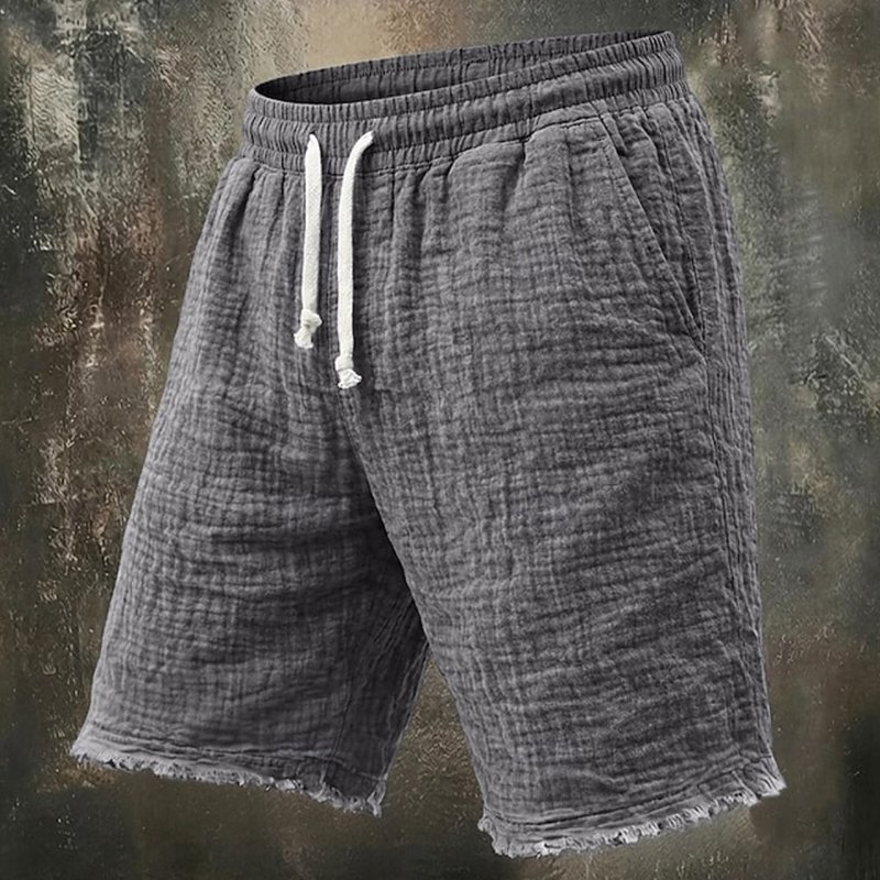 Fashionable Ripped Linen Short - Short Linen Drawstring review and price