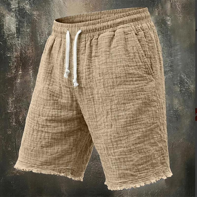 Fashionable Ripped Linen Short - Short Linen Drawstring review and price