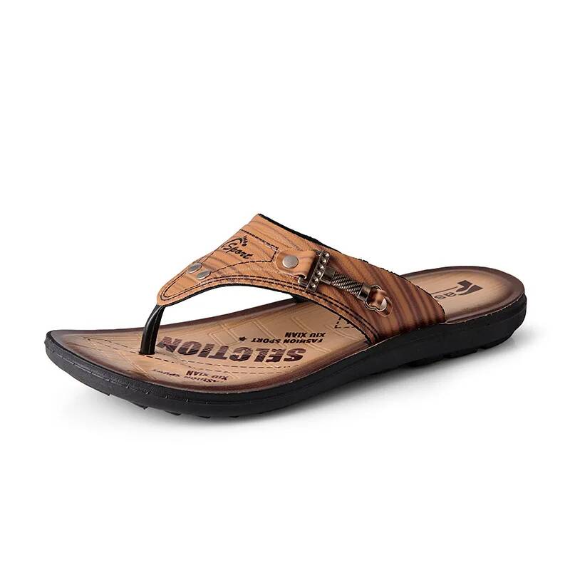 Men's Leather Slippers Clogs S - Flip Flop Leather Men review and price