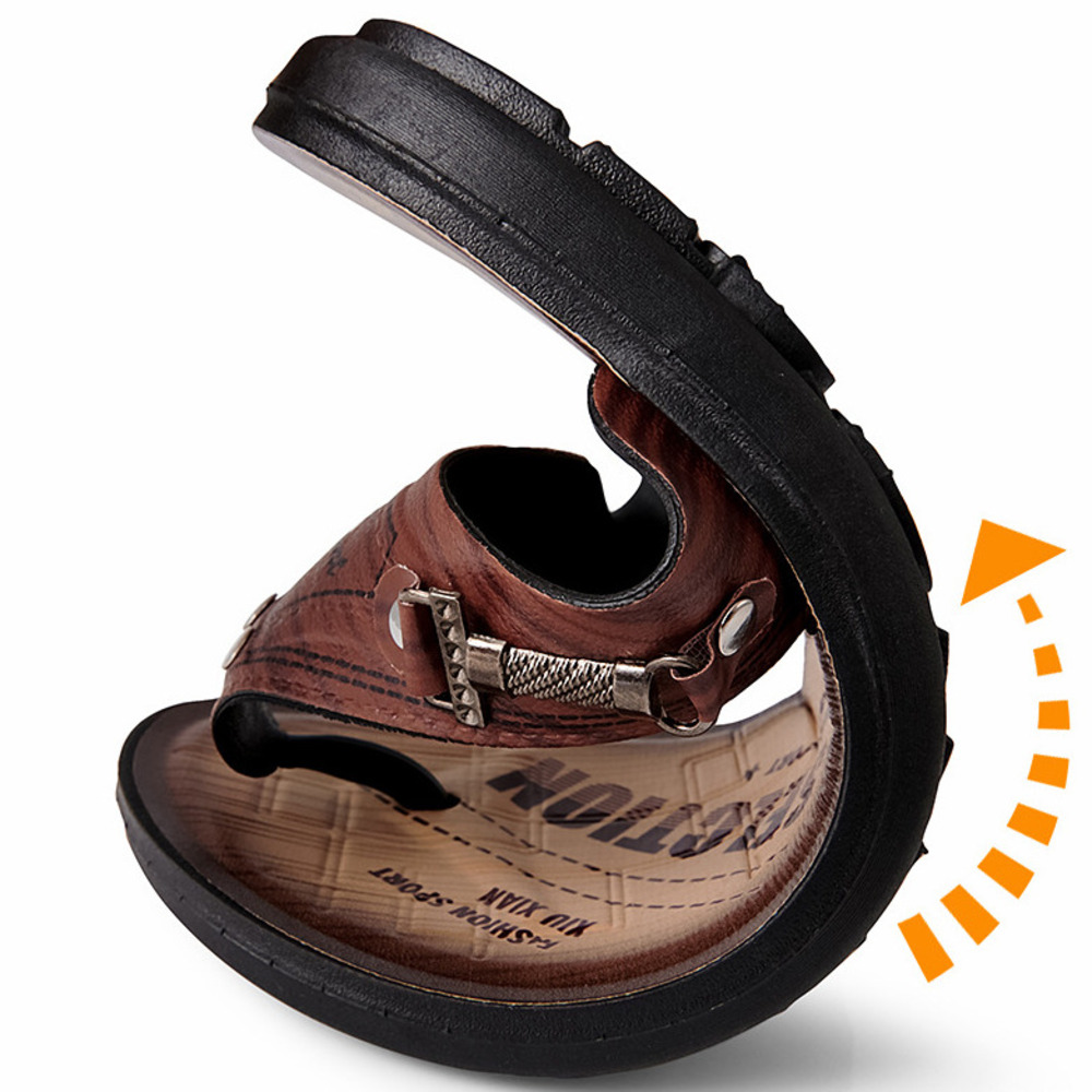 Men's Leather Slippers Clogs S - Flip Flop Leather Men review and price