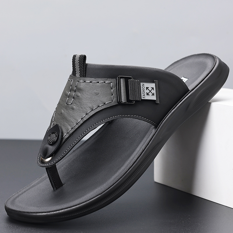 Men's Adjustable Buckle Thong  - Flip Flop Leather Men review and price