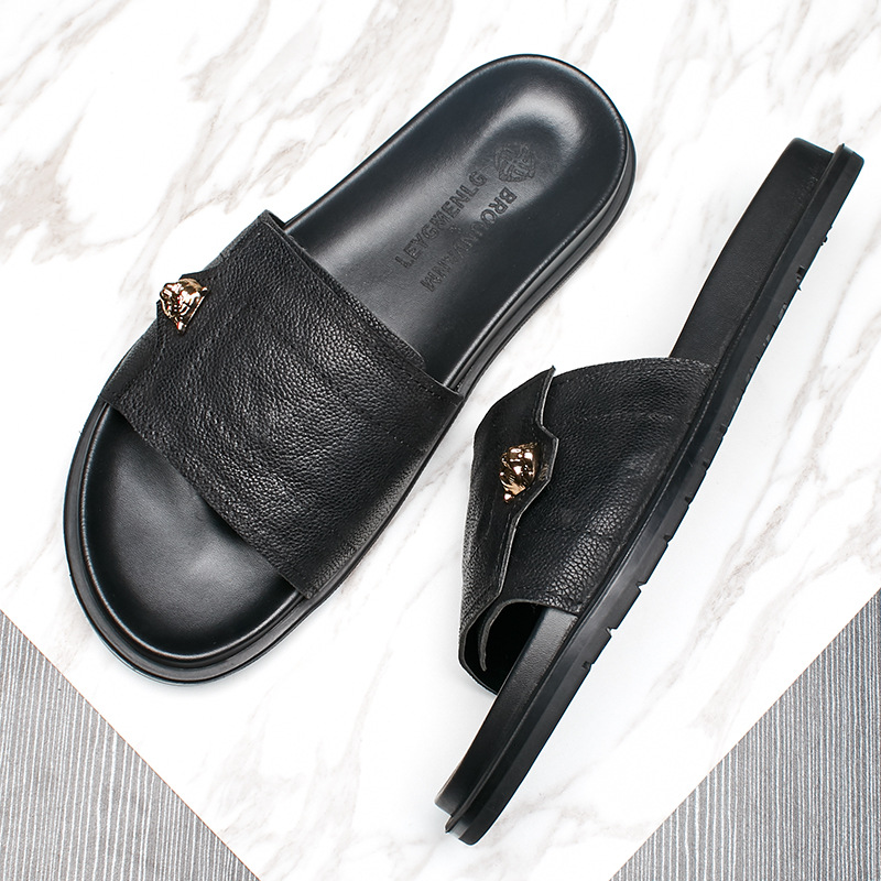 2025 New Genuine Leather Slipp - Flip Flop Leather Men review and price