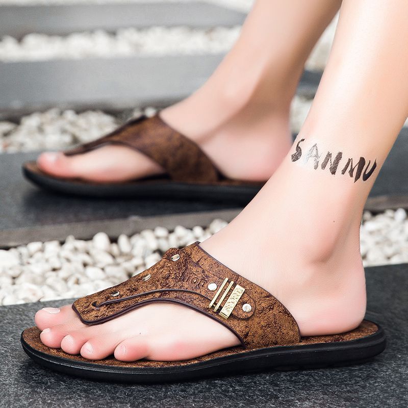 2026 New Men's Flip Flops Genu - Flip Flop Leather Men review and price