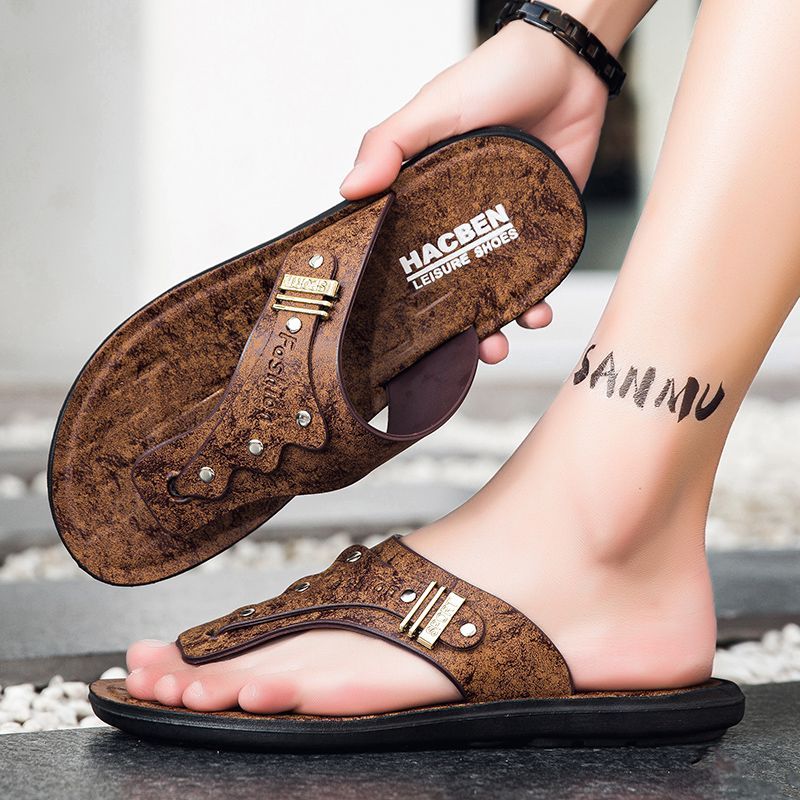 2026 New Men's Flip Flops Genu - Flip Flop Leather Men review and price