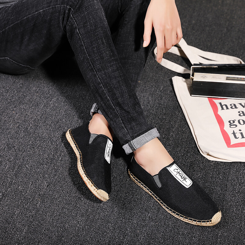 Linen Male Casual Shoes Loafer - Espadrille Slip On review and price